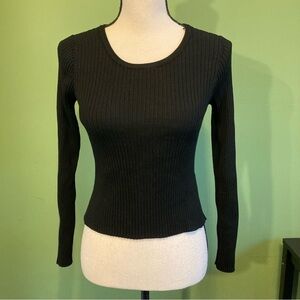 Zara Black Ribbed Knit Top